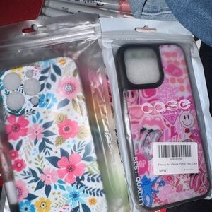 Floral and Graffiti iPhone 15 Pro Max Case Set